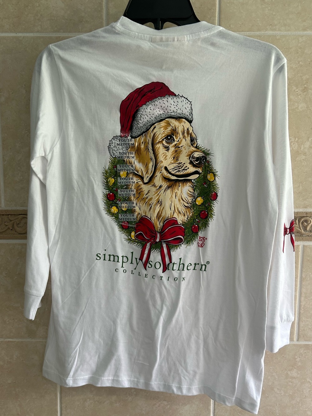 Simply Southern Christmas T-Shirt yellow lab and bows